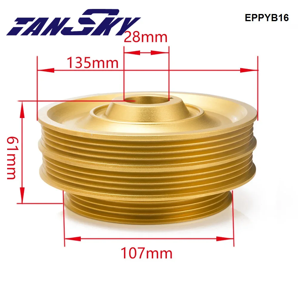 Tansky Crank Underdrive Engine Pulley Gold For Honda Civic 92-00 B16 Z0132 B16A B18C Light Weight EPPYB16
