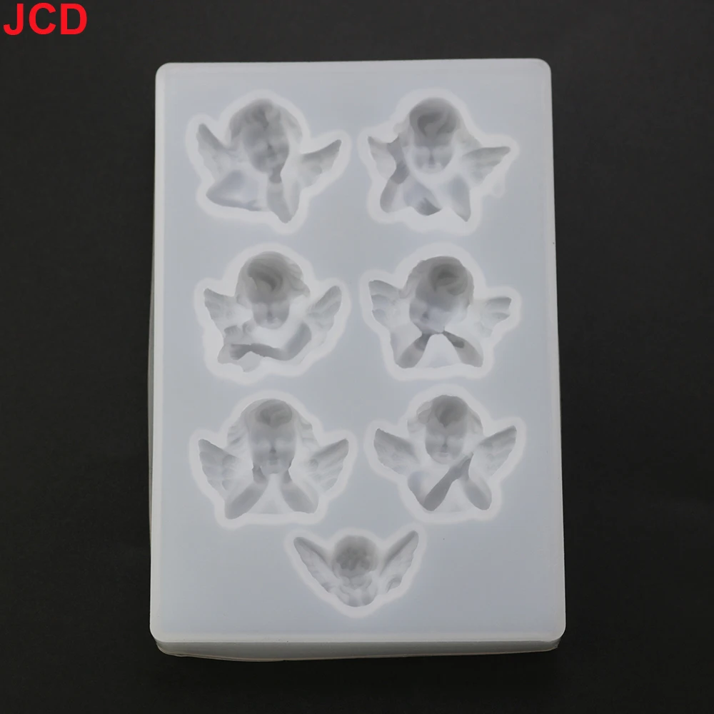 JCD 송진 작은 천사 모양 실리콘 몰드, DIY 클레이 UV 에폭시 송진, 펜던트 보석 도구, 드롭 배송, 1 개