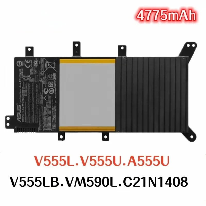 

100% Оригинальный аккумулятор 4775 мАч для ноутбуков ASUS C21N1408 K555U V555L V555U V555LB VM590L MX555 X555U X555UQ X555UA A555U