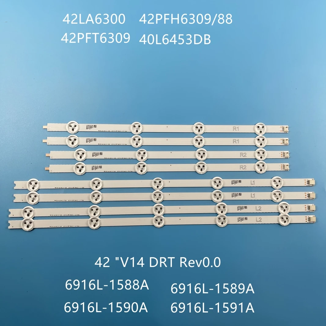 TV LED Backlight Strips Bars Bands Rulers led light led light bar For Philips 42PFH6309/88 42PFT6309/60 LED TV 42" V14 DRT REV0.0 1 L1 R1