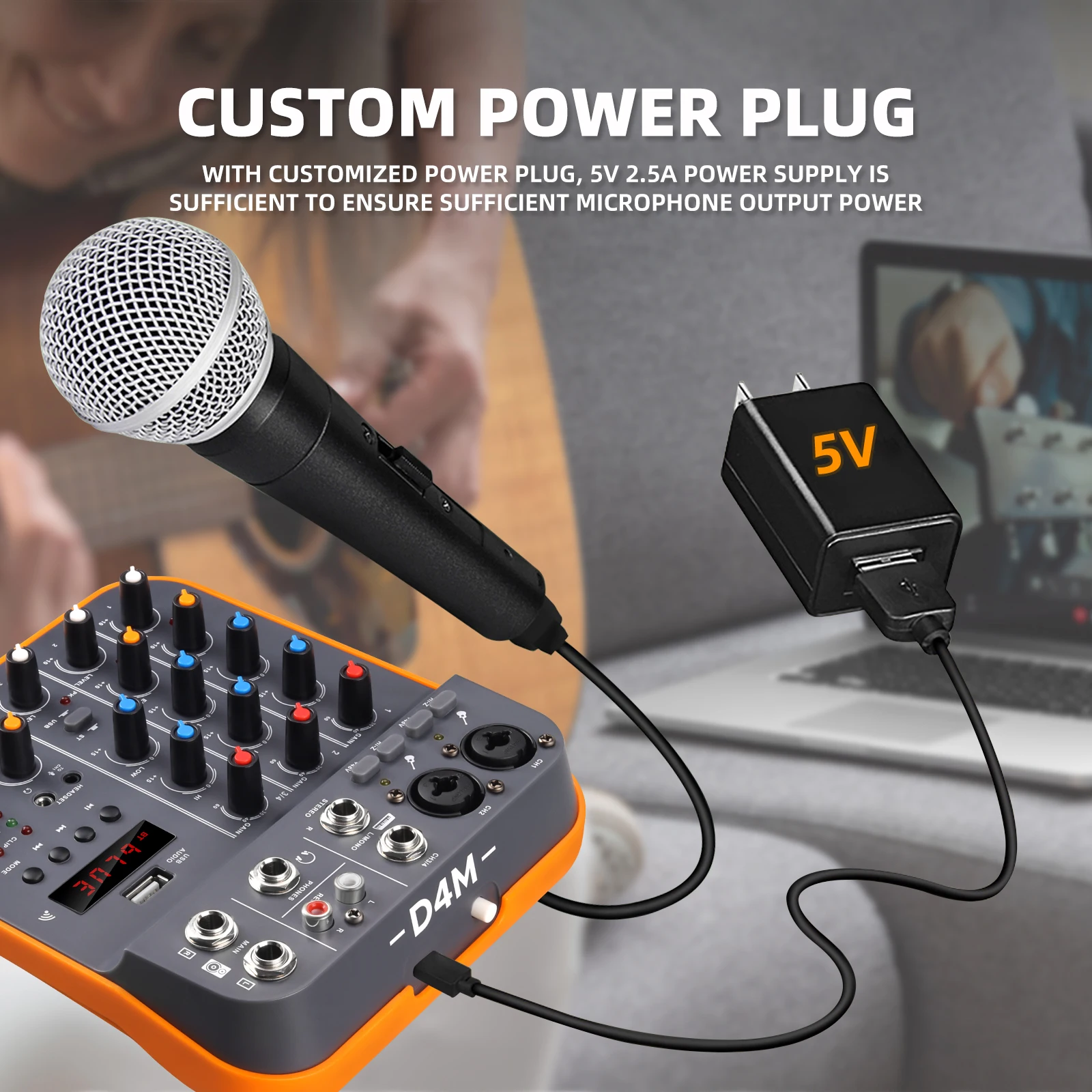 CRAFTY4 ステレオAUX USB インジケータDSP リバーブ