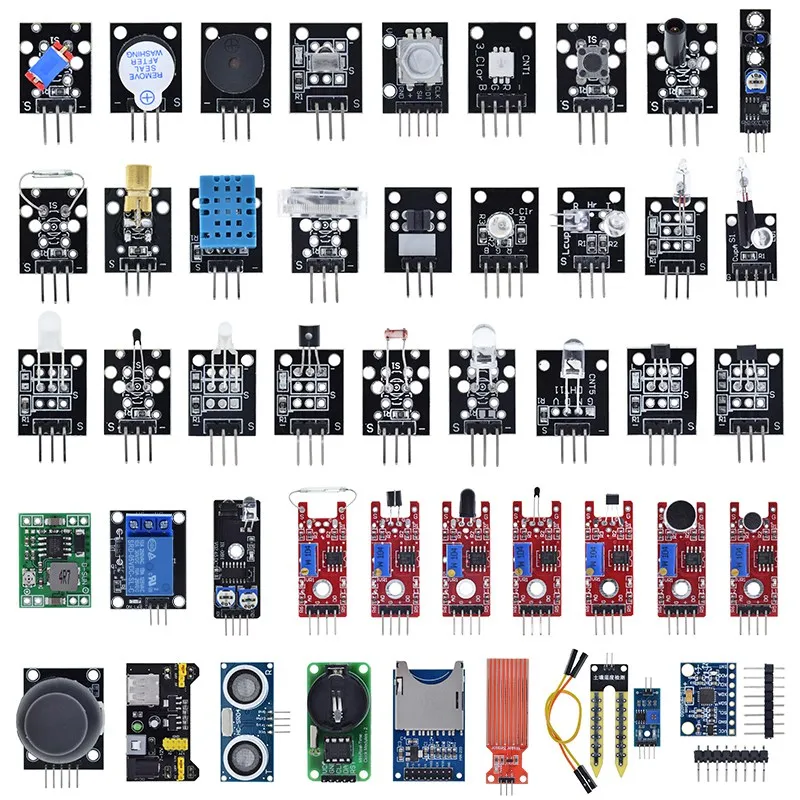 Per Arduino 43 Tipi di Sensori Digitale di Umidità di Temperatura RGB LED Cicalino del Suolo Suono Goccia di Pioggia Modulo Sensore Ad Ultrasuoni UNO R3 - immagine 4