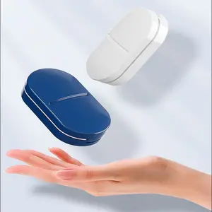 Silica Gel Mini Medicine Box Sealed Stainless Travel Pill Box Detachable Moisture Proof Medicine Slicer Case