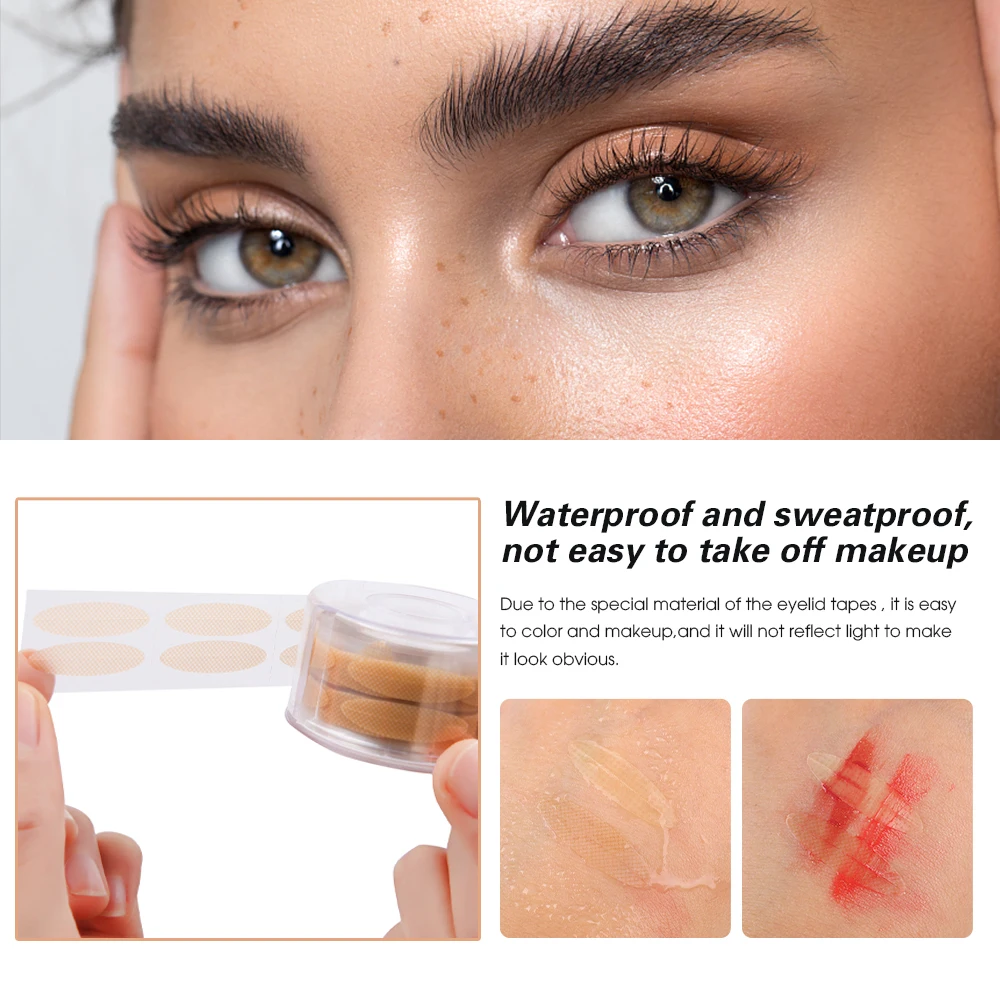 Lace Invisible Double-fold Eyelid Sticker Self-adhesive Eyelid Tape Olive-shaped Eye Lift Makeup Tools Girls 600/2400PCS Double Fold Eyelid Tape