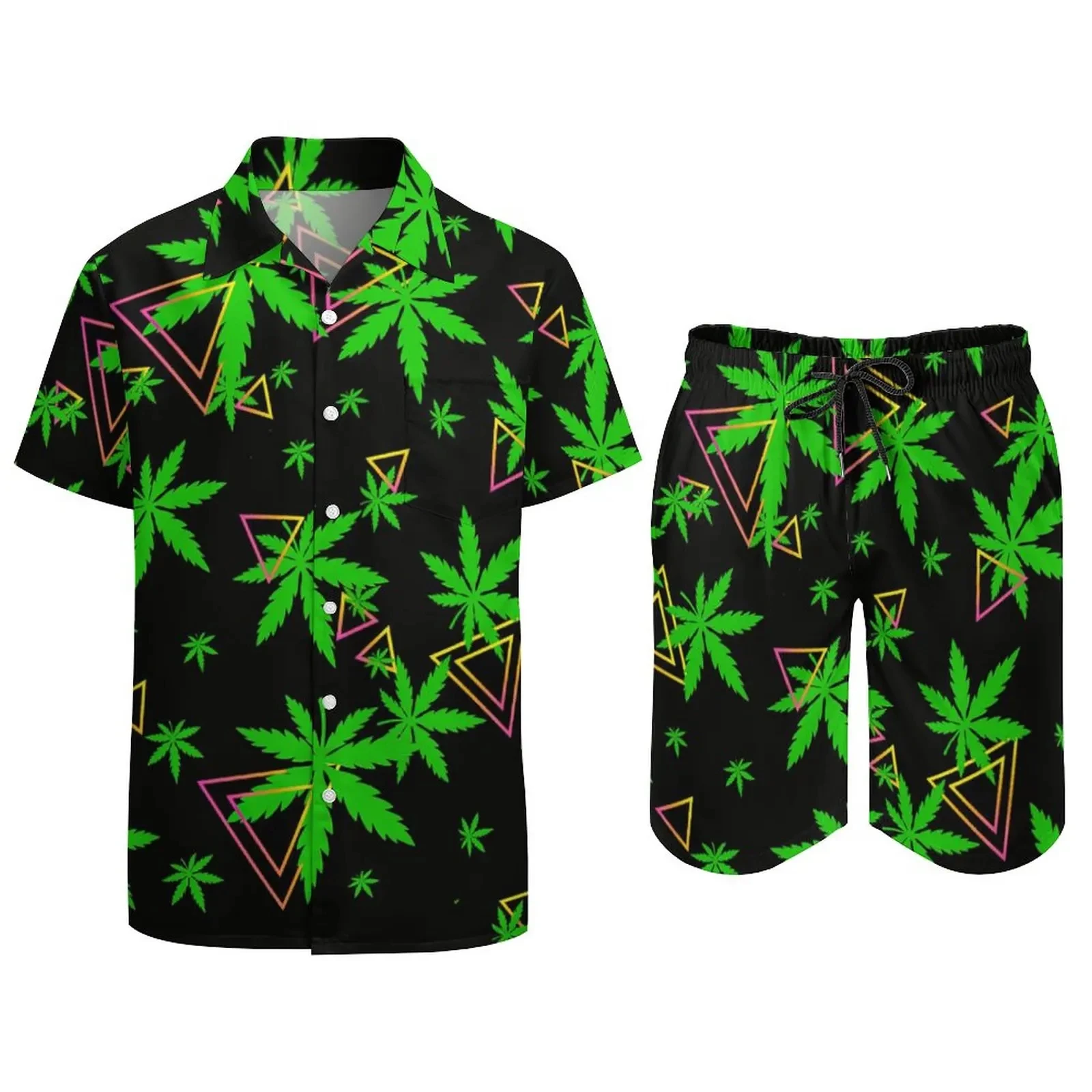 Psychedelic Magic Mushroom Men Sets Printed 3D print Casual Shirt Beach Shorts Oversized 2Pcs set Vacation Hawaiian Man Suits 4