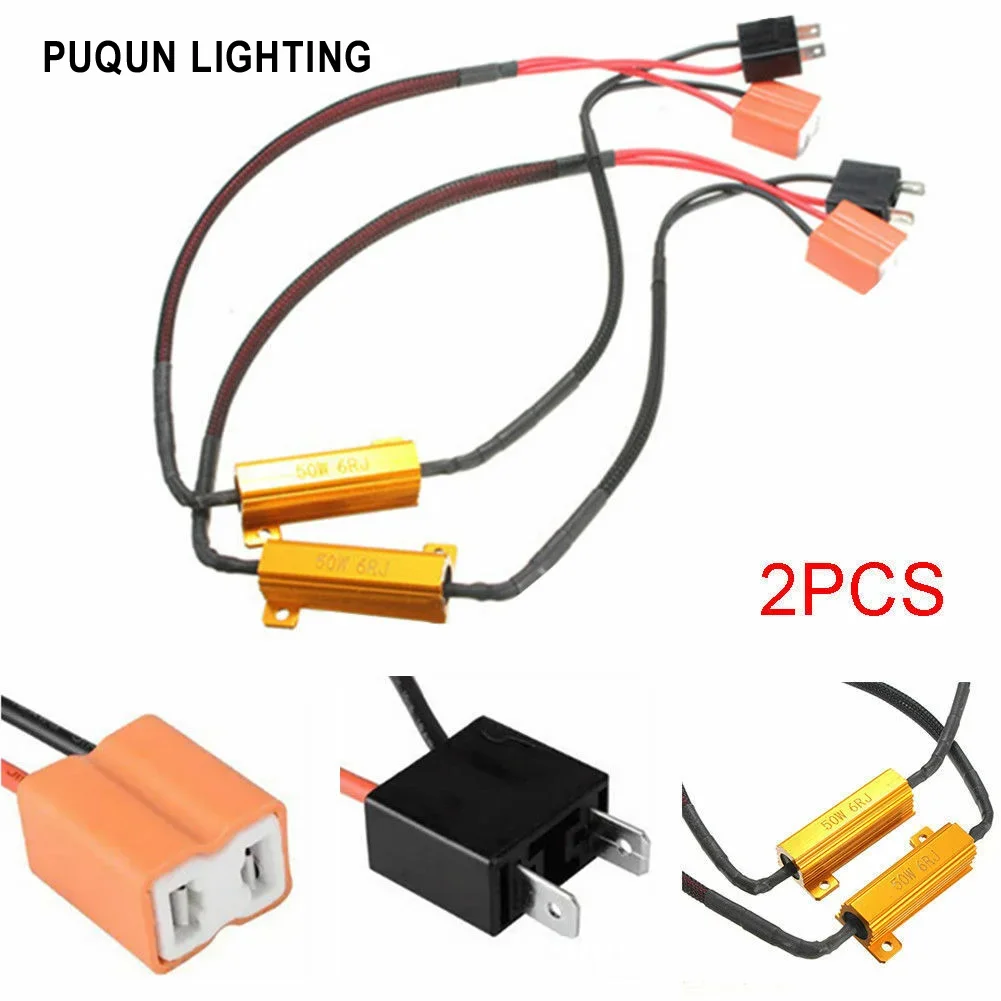 2x50W 6RJ 6ohm H7 автомобильный нагрузочный резистор, сброс ошибок, цифровой декодер, Canbus, свободная проводка