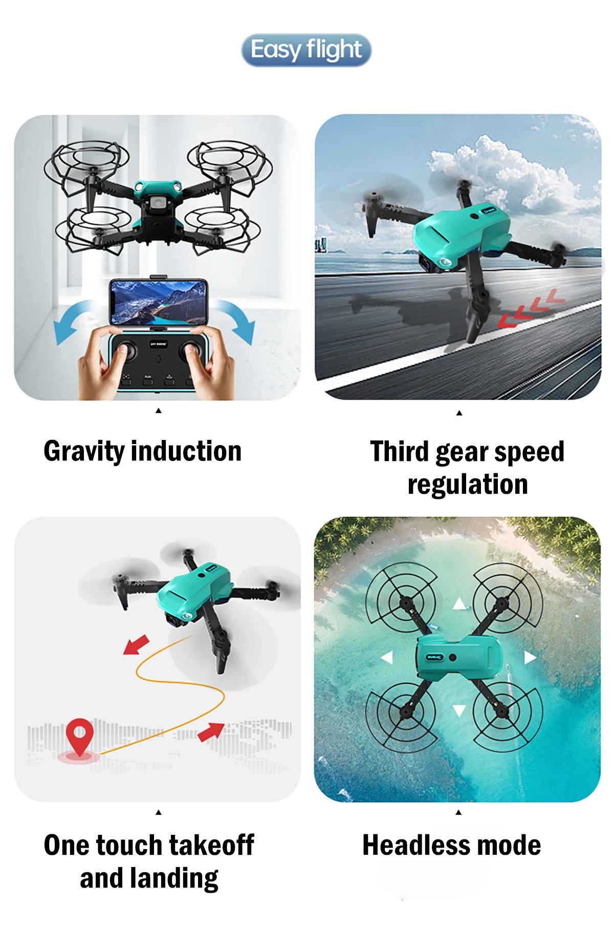 JJRC H111 RC Drone, easy flight gravity induction third gear speed regulation one touch takeoff head