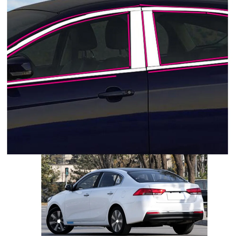 

For KIA K4 2014 2015 2016 2017 Car Sticker Garnish Pillar Window Middle Strip Trim Frame Hoods Parts