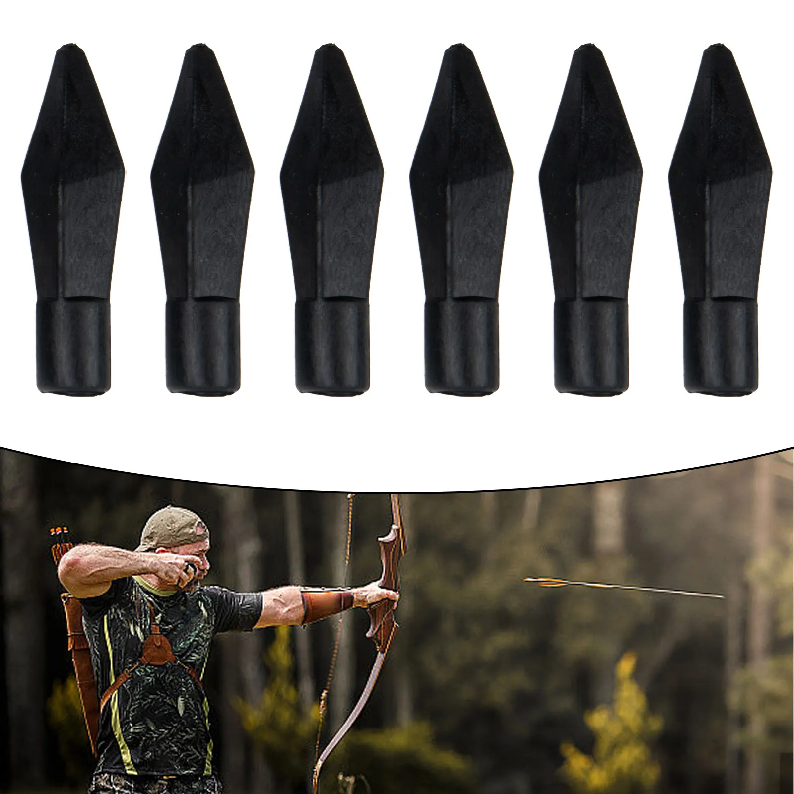 

6pcs Soft Safety Rubber Targetting Game Practice Arrow Heads Arrow Tips 7mm/8mm Kids Pack Parts Practice Rubber Arrow Points