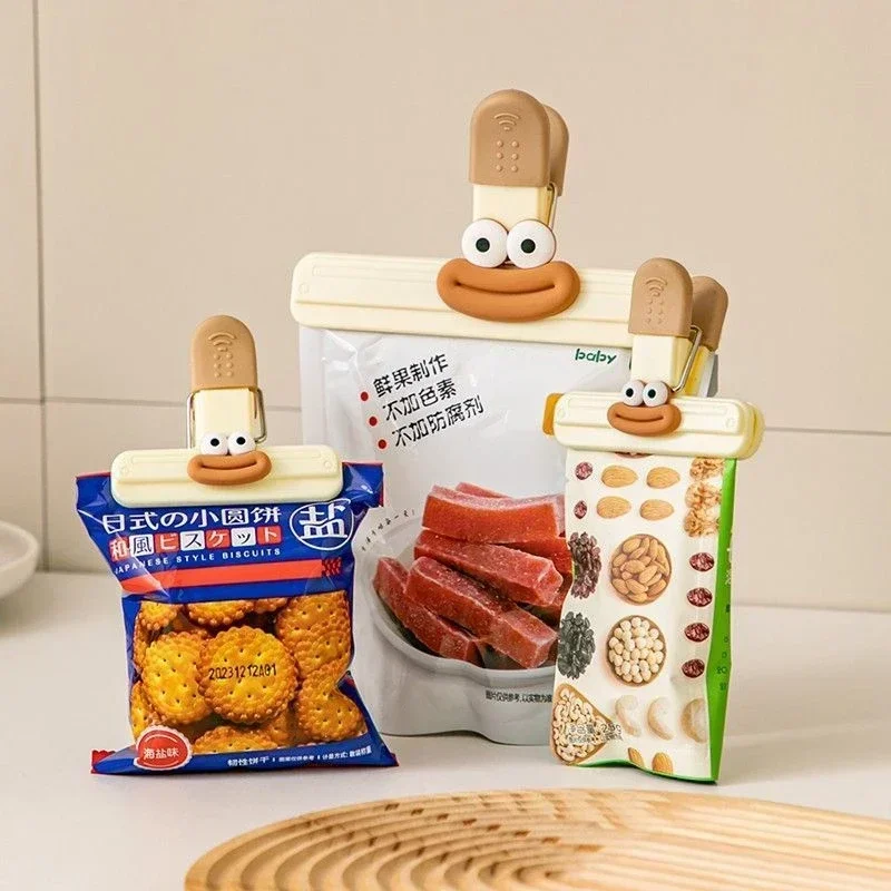 3pcs Creative Face Food Bag Clips 1