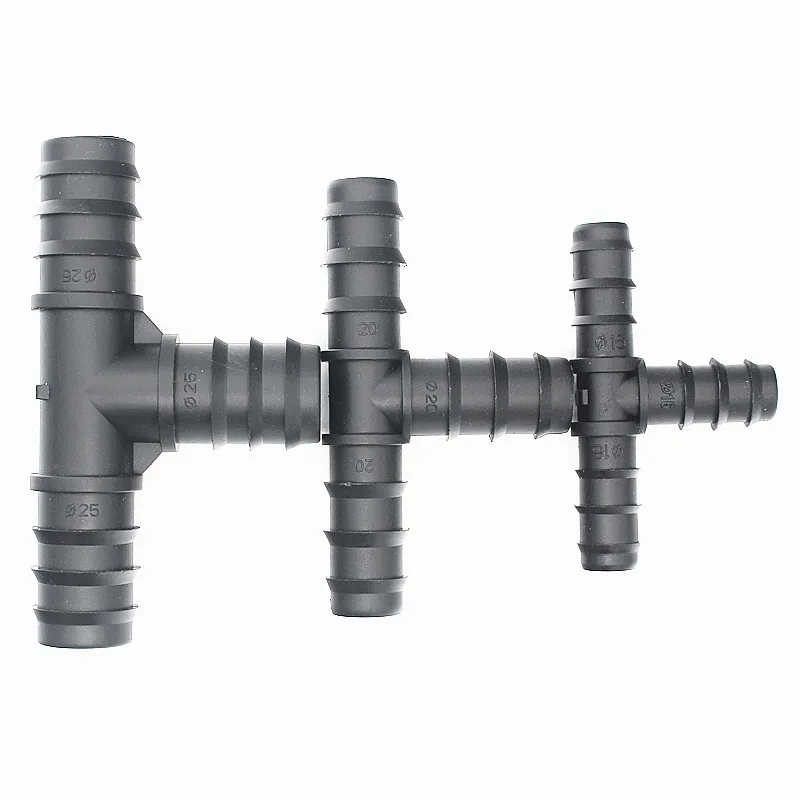 

1/2inch 3/4inch Tee PE Tube Insert Connector Poly Hose Barbed Connector Greenhouse Watering Micro Sprinkler Drip Fittings