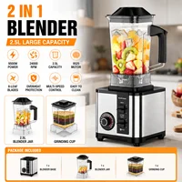 Mixeur et Broyeur 2-en-1 Haute Vitesse 2,5 L, Mixeur de Comptoir 9500 W, Préparateur de Smoothies à 8 Lames, Robot Culinaire 24 000 tr/min pour Cuisine 2