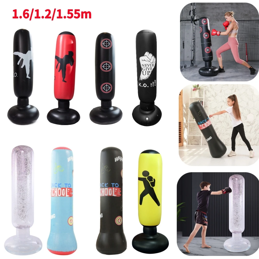 1.2/1.6M Inflatable Boxing Punching Bag for Adult Children Boxing Equipment Sandbag Boxing Training Column Target Stress Relief boxing punching bag boxing target punching bag training sandbag