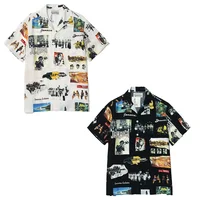WACKO MARIA Print Photo Short Sleeve Shirt High Quality Vintage Casual Summer Mens Womens Shirt Hawaii Shirt 1