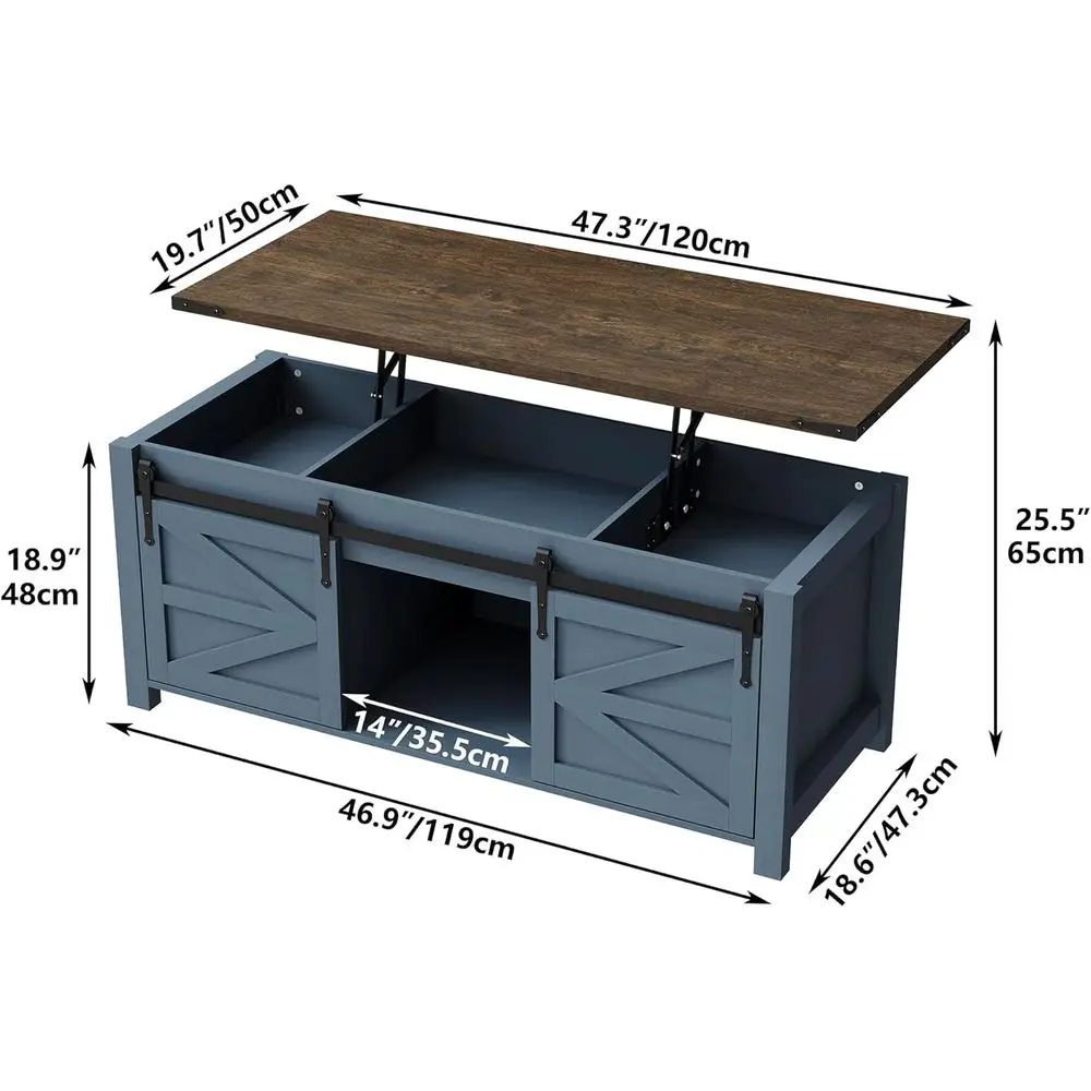 Farmhouse Storage Coffee Table 2
