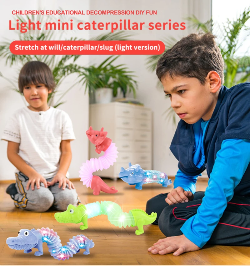 Tube télescopique pour enfant, jouet lumineux de noël, Mini Animal,  décompression, drôle, Vent, cadeau de noël - AliExpress