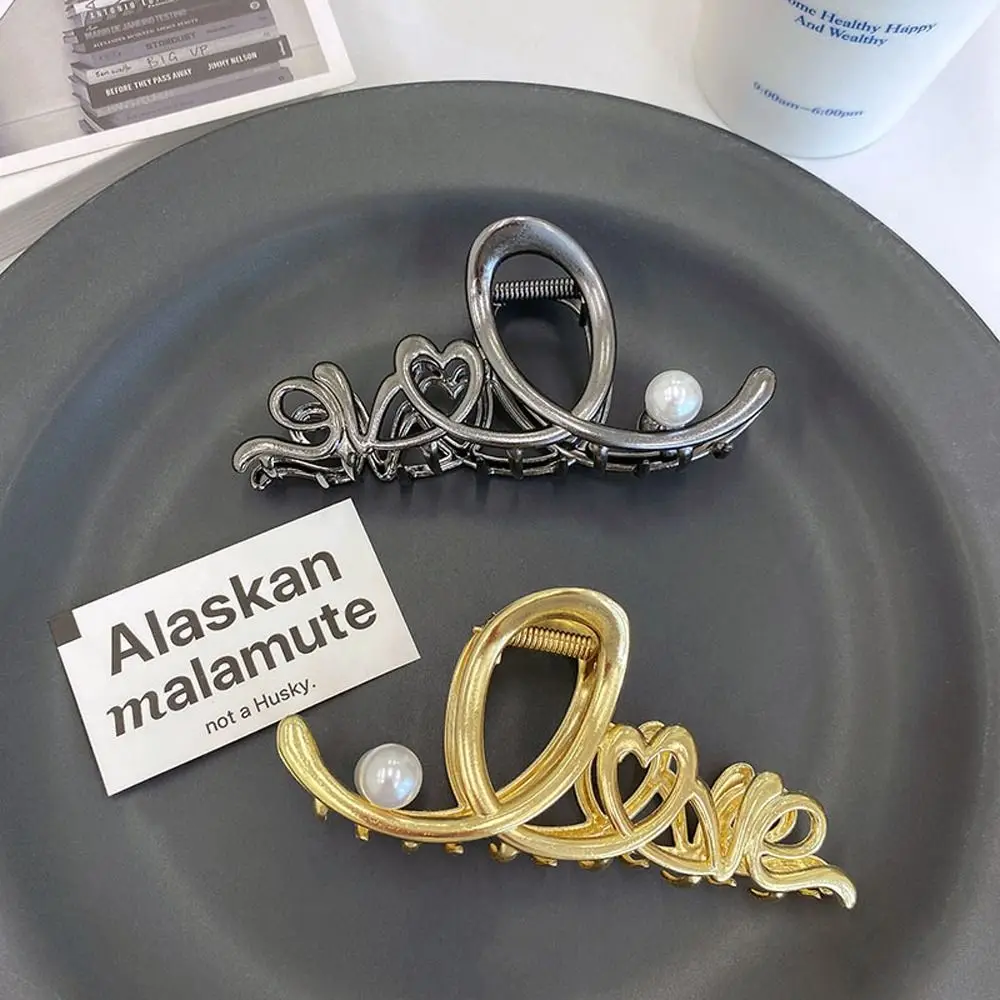 

Металлическая Заколка-краб в стиле панк с имитацией жемчуга