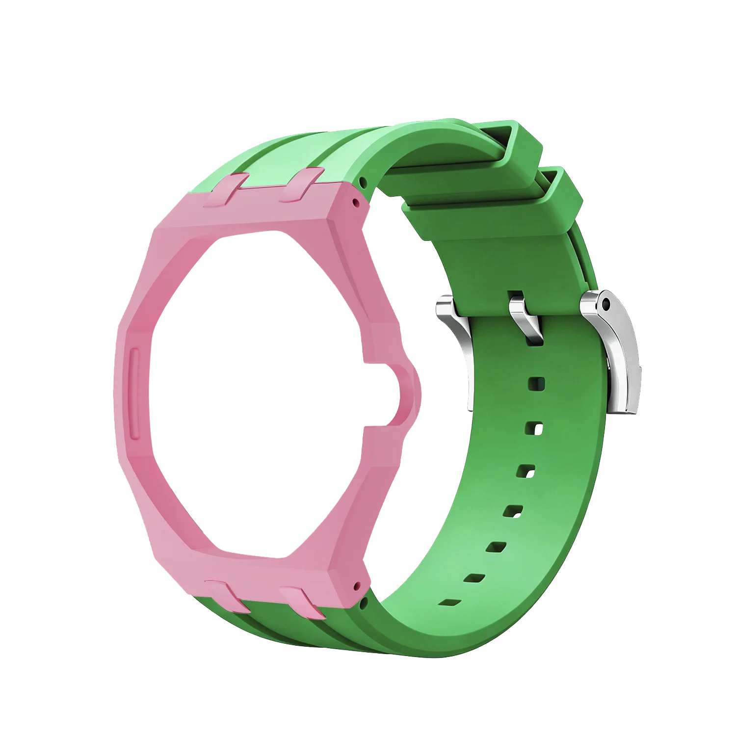 2in1 Bioceramic Case&Silicone Strap For Swatch x AP Royal pop Pocket watch bands Modification kit integrated Silicone Wirstband