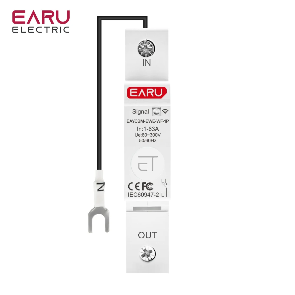 1P eWeLink WIFI Smart Energy Meter Power Consumption kWh Meter Circuit Breaker T