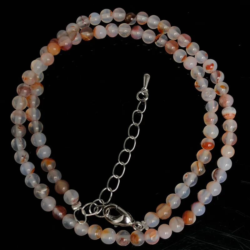 Elegant Multi-Stone Beaded Necklace with Amazonite, Agate, Alabaster, and Lava Stones