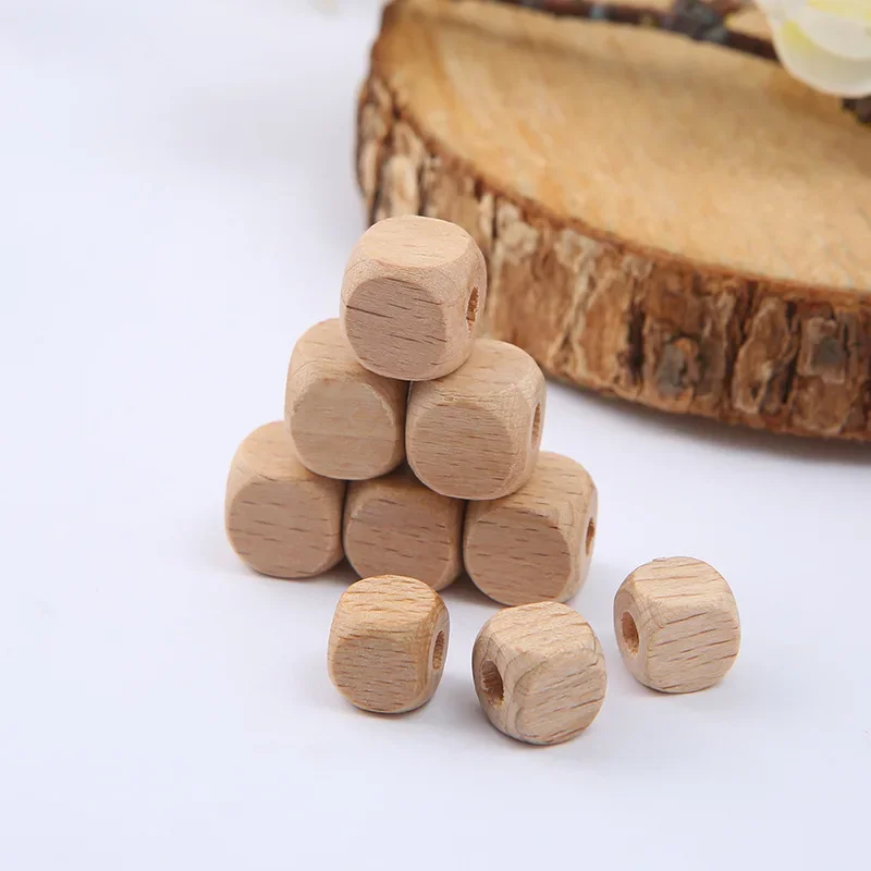 

Wholesale Cube Wooden Square Beads 10mm 12mm Natural Beech Wood Spacer Beads For Baby Kids Toys Jewelry Making DIY Necklace