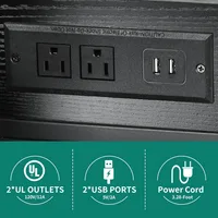 Corner Wine Cabinet with Power Outlets & LED Lights, Corner Bar Cabinet with Glass Holder, Liquor Bar Rack Cabinet for 4