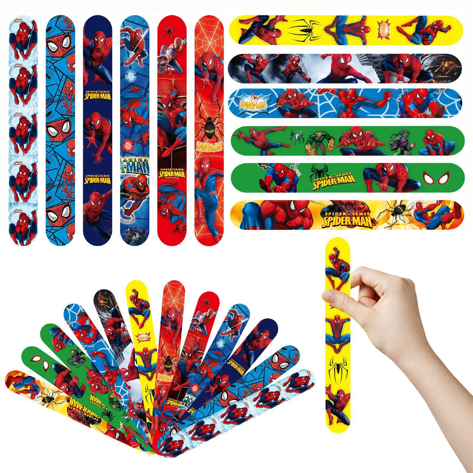 

Spiderman Superhero Slap Bracelet Spidey and His Amazing Friends Pocket Slap Band Party Favor Christmas Pinata Goody Bag Filler