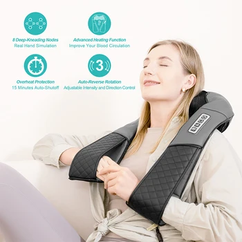 Medcursor Electric Neck And Back Massager Wireless Neck And Shoulder Kneading Massage Pillow Neck Cervical Back Massage Shawl 4