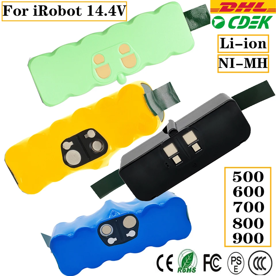 3000mAh 14.4V Ni-MH - Batería de aspiradora para iRobot Roomba 500 510