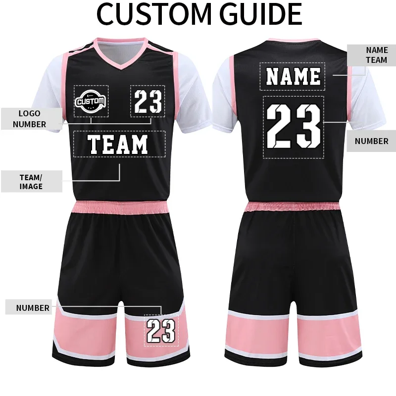 Men Quick dry Basketball Jersey Suit for Women and Girl Basketball Shirt Sportswear Team Training Uniform Clothes HLG-282
