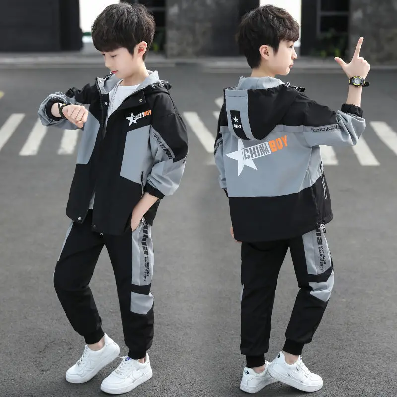 

Kids Clothes Autumn Student School Uniform Sport Suitt Baby Boy Clothes Children Long Sleeve Clothing For 4 6 8 10 12 14 Years