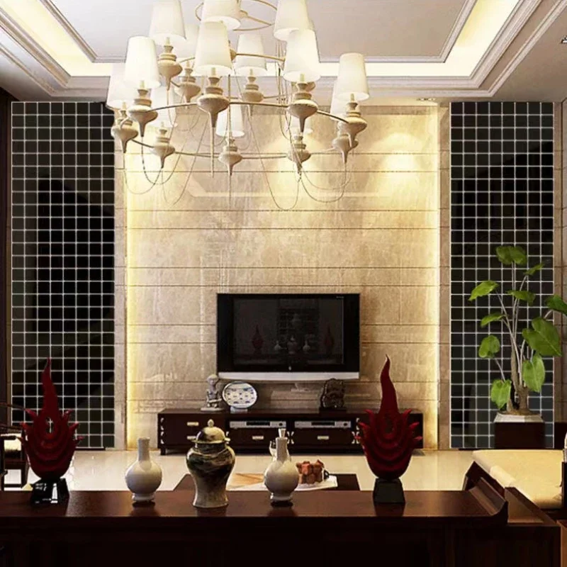 Wall sticker 3D Square Mosaic Mirror Acrylic DIY Mural for Living Room Bedroom Art Home Decor 2/3/4cm Large