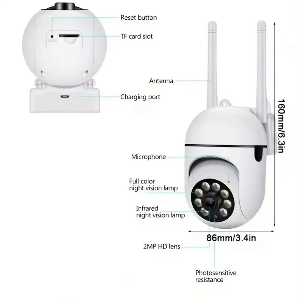 iCam365 2MP Wireless Security Surveillance Camera 1080P Wifi IP Camera Outdoor AI Human Tracking Two-way Audio Night Color Cam 3