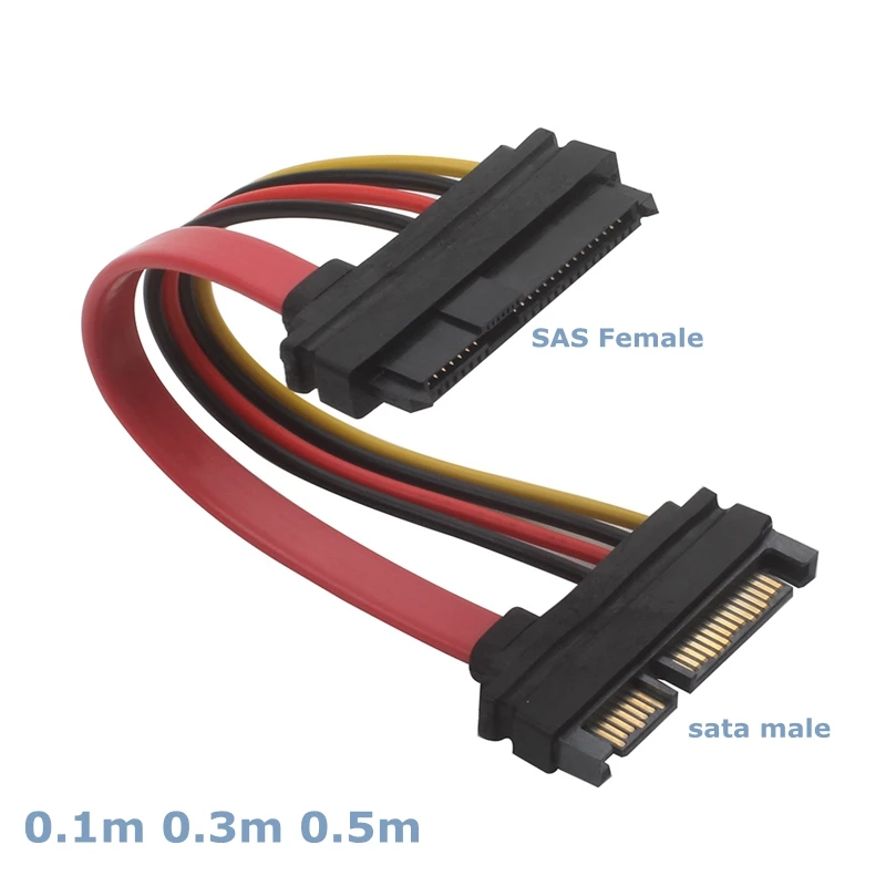 Sas Portas Cabo de Dados e Conector de Alimentação Hdd 29pin Sff8482 para Estilo Sata 15pin 10cm
