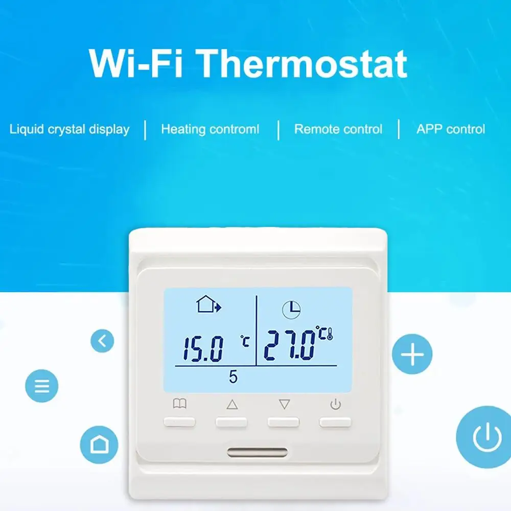 

Thermostat Digital Room Thermostat Underfloor Heating Flush Emperature Low LED Adjustable Mount Energy Touchscreen Controll F3H6