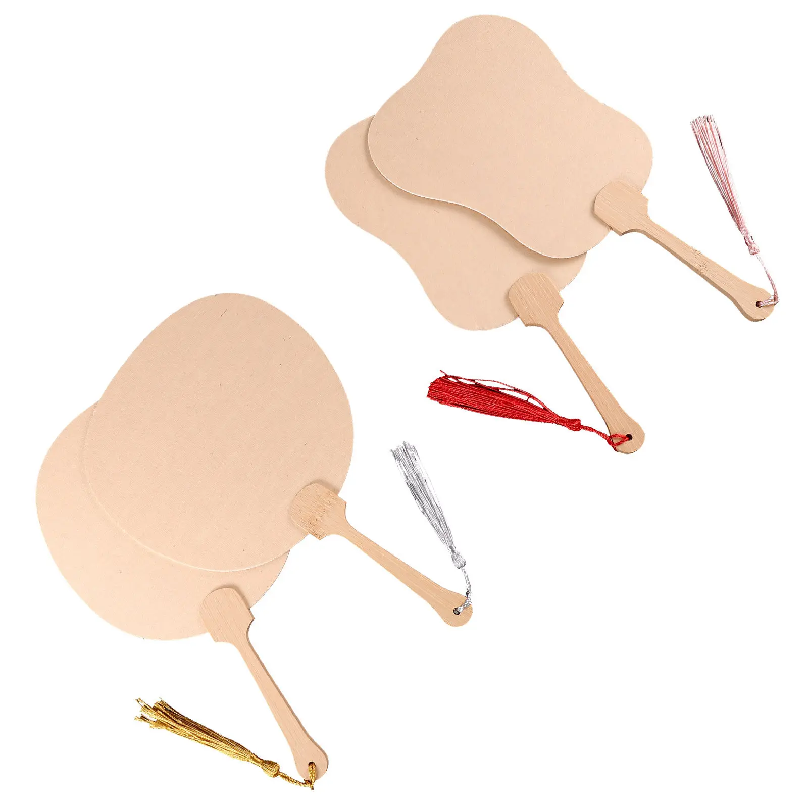 4Pcs 미니 팬 블랭크 그래피티 팬 종이 대나무 DIY 페인팅 핸드 팬 웨딩 게스트 기념품 홈 인테리어 공예 용품