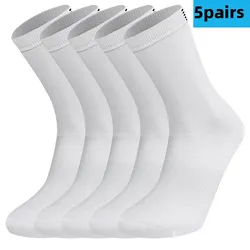 Breathable Unisex Cycling & Outdoor Activity Compression Socks - 5 Pairs - 37-45 (GB white)
