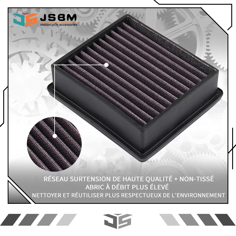Filtre à Air Haute Perméabilité Pour CFMoto 450SR, 450NK, 450MT, 450CL-C, Etc. - Structure Métallique, Lavable, Remplace P-CF45S23-01 - 4
