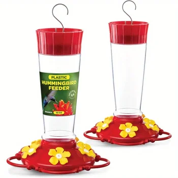 1pc suspended hummingbird feeder, bird with hook feeder, 5 nectar feeding ports (13.5oz) - Image 2