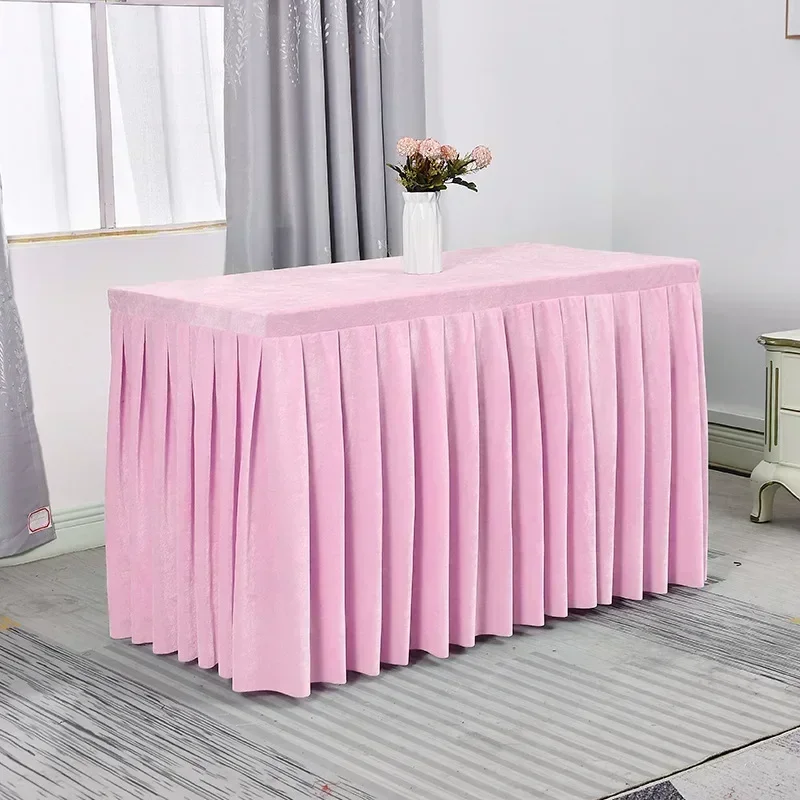 

Conference tablecloth skirt,office flannelette tablecloth sign-in rectangular skirt green