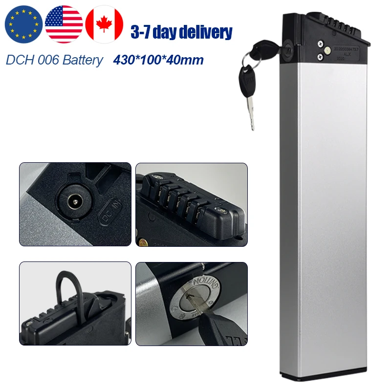 

48V folding ebike battery 14ah 12.8ah 10.4ah DCH 006 akku for Samebike L026 20LVXD RIDSTAR MG01 Foldable Electric Bike