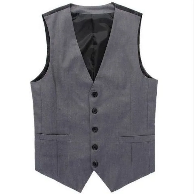 

British Style Men Suit Vest Casual Business Sleeveless Waistcoat For Wedding Party Business Gentlemen Classic Suit Vests HOWDFEO