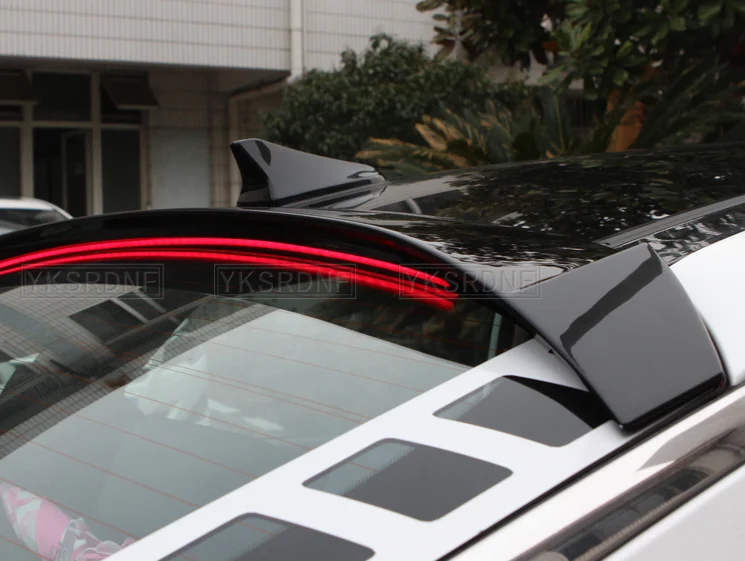 Per Kia K5 Optima 2011-2019 Spoiler nero con luce freno Spoiler sul tetto posteriore tronco Boot Wing Lip Roof Tail Spoiler Car Styling - immagine 5