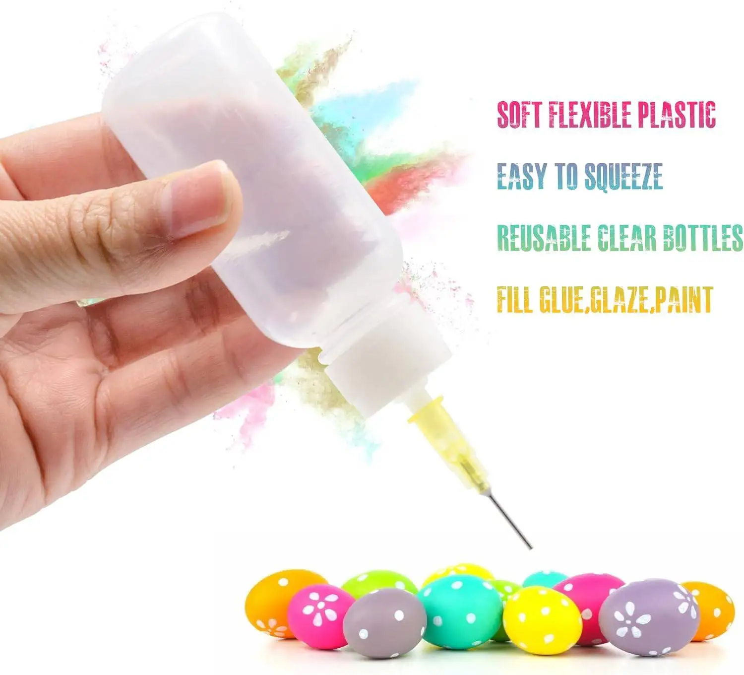 5pcs 50ml Pointed Bottle Liquid Squeeze Bottles Pottery Glaze Bottle Needle Tip Squeeze Bottles Ceramic Tool Glue for Mud syrup dispenser jam squeeze bottles condiment bottles pottery mud bottle
