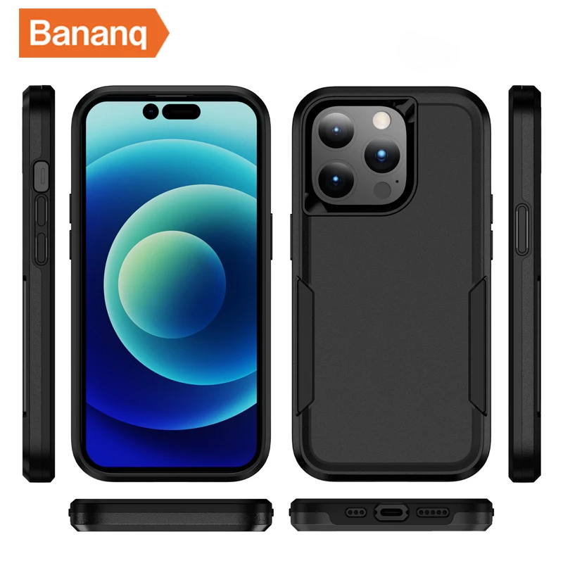 Bananq Custodia per telefono con ricarica wireless per iPhone 15 14 13 Mini 12 11 Pro Max 8 7 6 Plus X XS XR SE2 SE3 Armatura antiurto_voghion.com