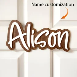 Customized Elegant Cursive Wood Wall Plaque - Personalized Recycled Wood Decor, Easy Installation - L (1pc)