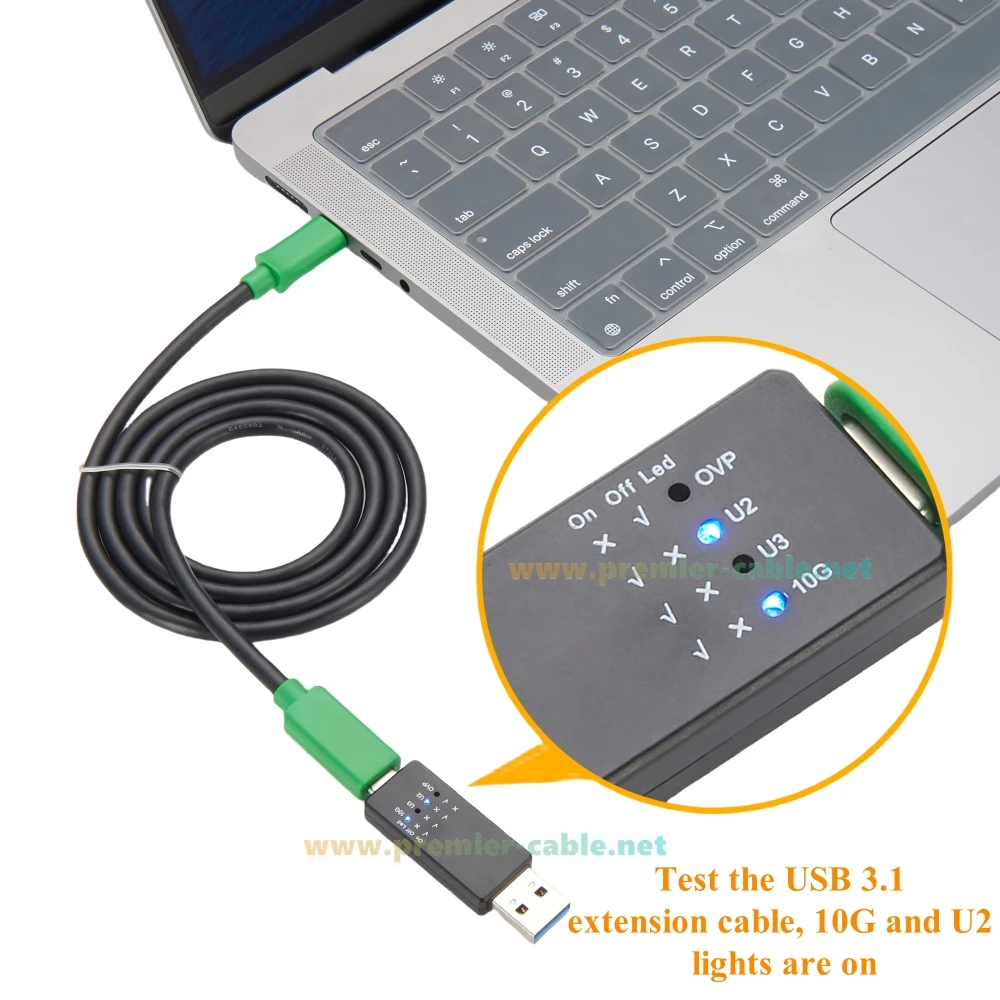 USB 10G Tester Übertragungsgeschwindigkeit Spannungsprüfgerät USB Typ C 2.0/3.0/3.1/3.2 Gen2 Signal mit LED für USB Hub QC Inspektion – Detail 5