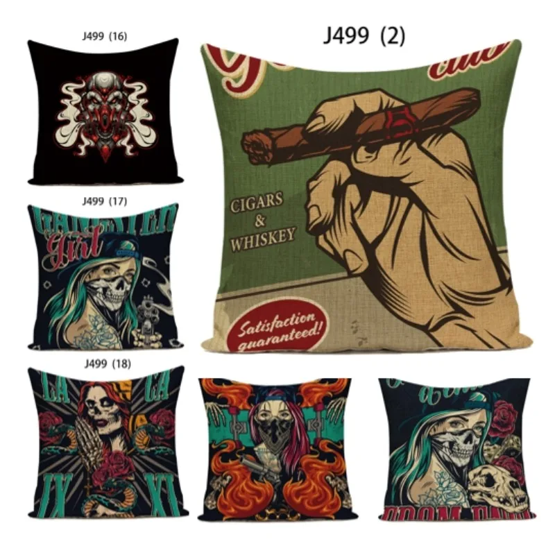 

Nordic Skeleton Text Halloween Pillow Cover Creative Art Home Decor Pillow for Sofa Cushion Cover Kids Room Home Decor DF352