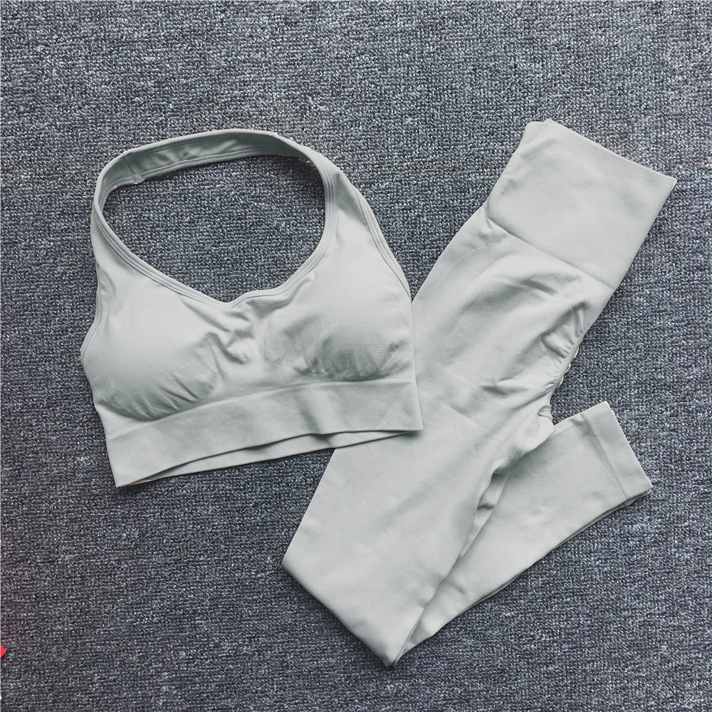 grey halter pt set