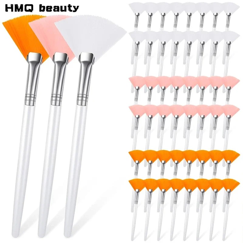 Facial Brushes 3/6/12pcs Practical Facial Brushes Fan Shape Brush Flat Head Face Mask Applicator Soft Portable Mask Brushes Cosmetic Tools